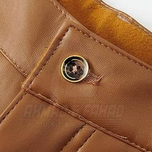 Nouveau design, couleur personnalisée, logo, écologique, respirant, léger, taille mi-haute, coupe droite, décontracté, pantalon en cuir pour homme, hiver, grande taille - Product Image 4