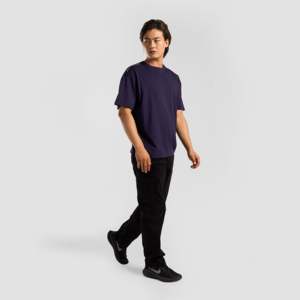 Camiseta Hustle Azul Marino con Diseño Elegante, Estilo Jersey de 300 Gramos, Etiqueta Personalizada, Impresión Serigráfica para Ejercicio - Product Image 4