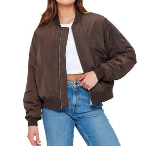 Chaqueta Bomber de otoño para mujer, tela lisa, transpirable, ecológica, diseño minimalista, vestidos en capas, Tops informales, climas suaves - Product Image 1