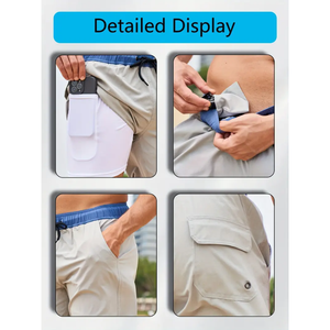 <b>Men's</b> Casual Summer Athletic <b>Shorts</b> Lightweight Quick-Dry Bermudas Adjustable Drawstring Anti-Wrinkle XS Gym Outdoor Sports - Product Image 2