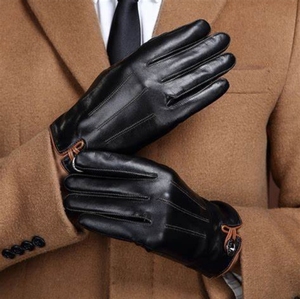 Guantes de cuero Premium Guantes de vestir de estilo cómodo de calidad para hombres Guantes de conducción suaves para exteriores Perfectos para usos diarios tendencia - Product Image 1