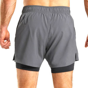 Shorts de gym pour hommes très élastiques pour l'entraînement, la course à pied, la vente en gros de shorts de fitness teints dans la plaine, vente en gros de vêtements d'entraînement - Product Image 2