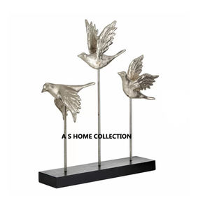 Objeto de escultura Chapado en plata con diseño de pájaro volador de Metal de aluminio para decoración de interiores estilo Vintage - Product Image 1