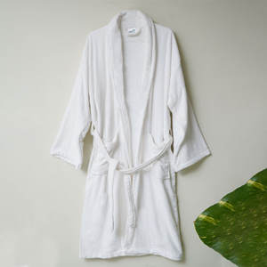 Nouveauté Vente en gros Peignoir thermique sexy pour adultes en tissu éponge gaufré respirant uni sans manches 100% coton - Product Image 2