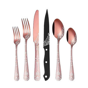Wholesale Luxury <b>Golden</b> Designer Handle Knife Spoon Fork Stainless Steel Silver Matte Polished <b>Cutlery</b> <b>Set</b> Modern Flatware <b>Sets</b> - Product Image 3