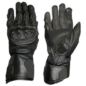 Guantes de Carreras en Oferta, Guantes de Motocicleta de Cuero Vacuno Negro, Guantes de Cuero Genuino a Bajo Precio, Hechos a Medida, OEM - Product Image 1