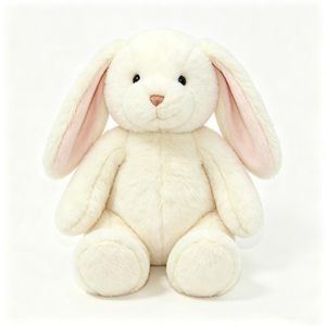 Peluche lapin crème personnalisée, oreilles tombantes, lapin en peluche blanc, lapin assis en peluche, lapin en peluche doux - Product Image 3