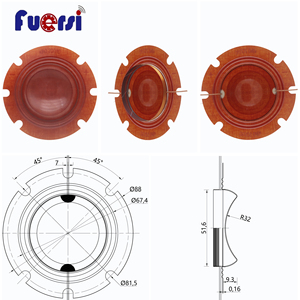 2 pouces 51.6mm de diamètre intérieur Bobine vocale Diaphragme phénolique en résine Tweeter portable Remplacement de <span class=keywords><strong>la</strong></span> sirène Klaxon Haut-parleur Drive Unit Parts - Product Image 5
