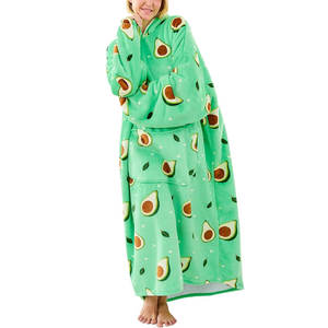 Couverture à capuche confortable et portable en polyester / polaire, tissu doux surdimensionné, couverture à capuche chaude pour adultes - Product Image 1