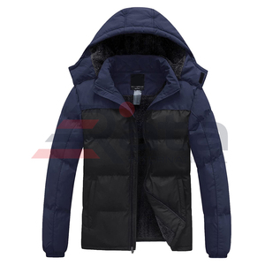 Custom Designed Winter <b>Puffer</b> <b>Jacket</b> High Quality Warm Coat Detachable <b>Hood</b> Thicken Padded Casual Zipper Canvas Winter - Product Image 1