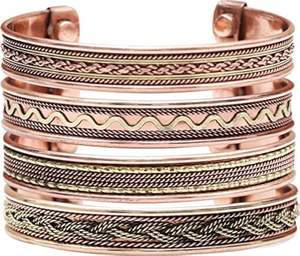 <b>Magnetic</b> Solid Copper Handmade Fashion Bangles Hand Cuff <b>Bracelets</b> for Women & Men Pure Copper Handicraft Jewelry - Product Image 5