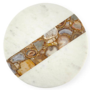 Bandeja de pastel de metal decorativa para bodas con elegante acabado de mármol perfecto para presentaciones de fiestas en el hogar, hoteles y restaurantes - Product Image 1