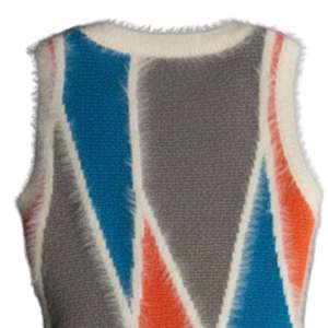 <b>Womens</b> <b>Sleeveless</b> Knit Sweater Vest Geometric Pattern Soft Fuzzy Winter Pullover Top Casual Streetwear - Product Image 4