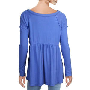 Top in Maglia Casual da Donna Free People, Modello Babydoll Viola e Blu Navy, Oversize, Sottile, Corto, per Autunno e Inverno, Taglia Piccola - Product Image 2