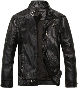 Chaqueta de Cuero y Lona para Hombre, Estilo Casual, Sin Capucha, Manga Larga, OEM, Invierno, Resistente al Viento, Transpirable, Ecológica, Cuello Punk - Product Image 5
