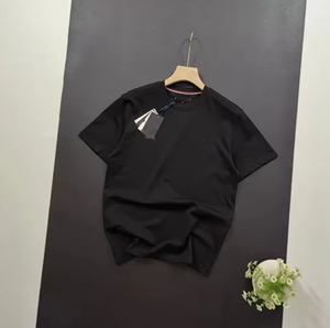 Camiseta de Verano Casual para Hombre, 100% Algodón, Manga Corta, Corte Holgado, Color Sólido Simple, Logotipo Bordado, Camisetas Tejidas - Product Image 4