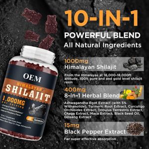 2025 vente en gros pur himalayen Shilajit Gummies bonbons pour hommes et femmes himalayen Shilajit Gummies pour boost d'énergie - Product Image 5