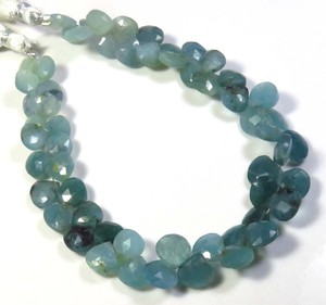 Cuentas Facetadas de Granidierita Natural de 7-8 mm, Forma de Corazón Verde, para Joyería, Hilo de 8 Pulgadas - Product Image 1