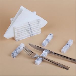 Soporte de cubiertos de mármol nórdico, soporte de tenedores y cuchillos de piedra, juego de servilletero y soporte de cubiertos de lujo para mesa de comedor, reposacubiertos de mármol - Product Image 1