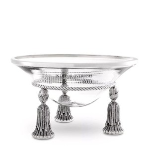 Set of 3 High Quality Acrylic <b>Bowls</b> <b>with</b> Silver Shiny Polished <b>Lids</b> and Gold-Plated Trays Heat Resistant Top Indian Supplier - Product Image 4