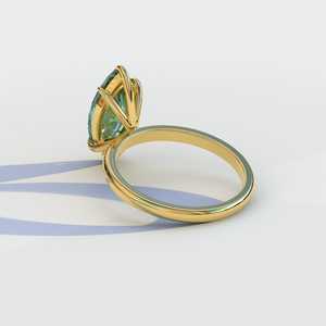 สไตลิส10K แหวนเพชรมาร์คีสสีเขียวสดใสชุดที่มีหกง่ามแหวนโซลิแทร์ของขวัญสุดหรูสำหรับผู้หญิง - Product Image 3