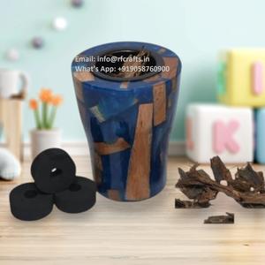 Brûleur Bakhoor en résine époxy personnalisé avec bois unique Medhkan Mubkhara Dukhoon Oud Holder Parfum parfait pour le Ramadan d'Inde - Product Image 4