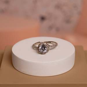NOVAMART Fine Silverings 925 Sterling <b>Silver</b> Solitaire Zircon <b>Ring</b> 'Center My Life' Eternity Inlay Trendy <b>Cross</b> Number Rhodium f - Product Image 1