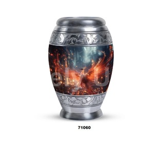 Urne funéraire en aluminium pour adultes pour cendres humaines, petite urne funéraire décorative oiseau Phoenix avec sac en velours gratuit - Product Image 5