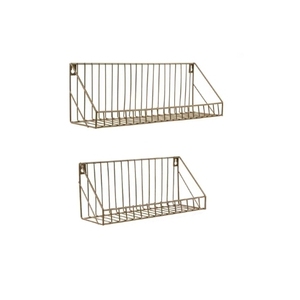 Juego de 2 Estantes de Pared de Hierro Forjado Minimalistas, Diseño Decorativo y Ahorrador de Espacio - Product Image 1