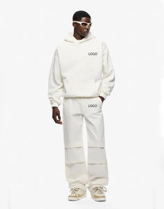 ชุดเซ็ตสเวตสูทพิมพ์ลาย High Street Heavyweight พร้อมโลโก้แบบกำหนดเอง เสื้อฮู้ดดี้และกางเกงจ็อกเกอร์ ผ้าฝ้าย 100% ปรับแต่งได้ แบรนด์ส่วนตัว เสื้อผ้าฤดูหนาว - Product Image 5