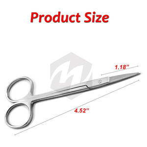 Tijeras de goma Iris rectas de 4,52 pulgadas de acero inoxidable de alta calidad, proveedor a granel, instrumentos médicos quirúrgicos de ortodoncia Dental - Product Image 3
