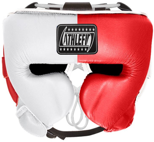 Casque de boxe personnalisable OEM Athlefit protège-tête en cuir durable avec protecteur de joue gagnant et durable - Product Image 3