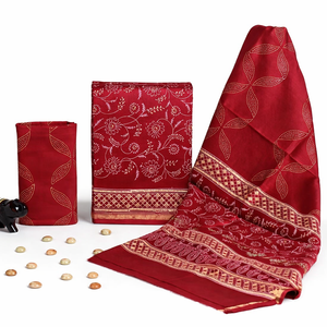 Tela de Algodón Brocado Abstracto Tejido Brillante para Vestidos, Material Étnico Multicolor Vibrante Sin Coser, Venta al por Mayor para Niñas Indias - Product Image 1