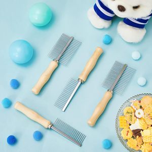 Peine Cortapelos para Mascotas de Acero Inoxidable con Mango de Madera, Fácil de Limpiar, Cepillo de Aseo para Perros y Gatos, Accesorio Simple para Masaje de Mascotas Pequeñas - Product Image 6