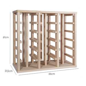 WELL HOME Porte-bouteilles en bois de pin avec 36 étagères non vernies - Product Image 3