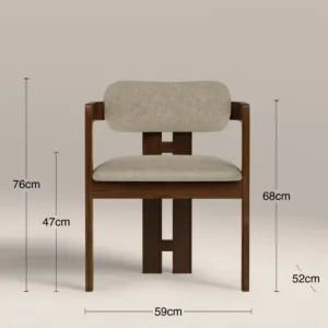 SILLA DE COMEDOR CURVA CON ESTRUCTURA DE MADERA COLOR NUEZ MARRÓN, ASIENTO Y RESPALDO Acolchados GRIS - Product Image 6