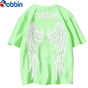 Camisetas Personalizables con Gráficos de Diamantes de Imitación, Camisetas Extra Grandes con Logotipo de Marca Personalizado, Camisetas de Hombros Caídos para Hombre - Product Image 4