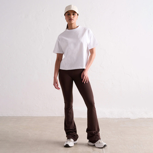 Premium 100% coton femmes T-shirt court surdimensionné épaule tombante Boxy plaine Logo personnalisé Streetwear Tee Top OEM usine fournisseur - Product Image 4