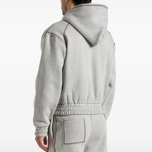 เสื้อฮู้ดมีซิปสำหรับผู้ชายเสื้อมีฮู้ดสีตัดกันโอเวอร์ไซส์ - Product Image 3