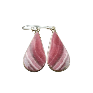 Boucles d'oreilles en argent faites à la main, style bohème, bijoux en argent sterling 925, pierre précieuse rhodochrosite, boucles d'oreilles tendance, bijoux pour femmes, cadeau - Product Image 1