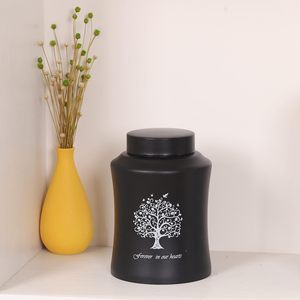 Urnas de árbol de la vida para cenizas humanas-Urnas de cremación para adultos para funeral, entierro o hogar-Cruz (160 pulgadas cúbicas negro (árbol) - Product Image 4