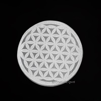 Disque de Recharge en Sélénite Metatron, Pierre Précieuse Gravée en Agate, Écologique, Art de Guérison Feng Shui, Objet de Collection