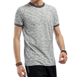 Camiseta de algodón de corte Regular para hombre, camisetas informales de manga corta con adorno de contraste, precio al por mayor, al mejor precio - Product Image 5