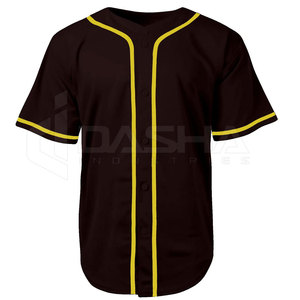 Maillots de baseball personnalisés à manches courtes et à boutons pour hommes chemises vierges respirantes au prix de gros - Product Image 1