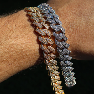 Pulsera de eslabones cubanos de Miami para hombre Iced Out con diamantes de moissanita Pave Setting Hip Hop Pulsera llamativa para hombres - Product Image 3