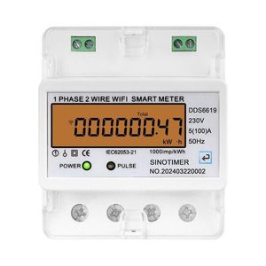 Interruptor WiFi Inteligente Monofásico SINOTIMER DDS6619-047 100A Compatible con Tuya, Sin Interruptor Físico - Product Image 1