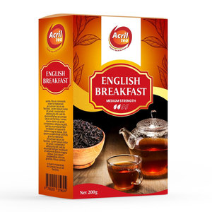 Acril English Breakfast Sachets de thé noir 100 unités Mélange de thé noir à feuilles mobiles certifié biologique avec riche saveur audacieuse - Product Image 1