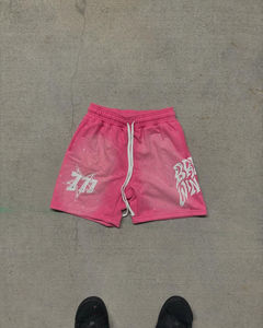 Streetwear Épais Cordon Vintage Applique Sweat Short Cut Edge Acid Wash Patch Broderie Shorts pour Hommes - Product Image 2