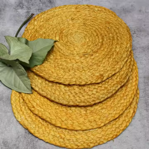 Top Quality Jute Rope Coasters Round Embroidered Woven Placemat Natural Jute Tablemats Heat Resistant Non Slip Braided Placemat - Product Image 4