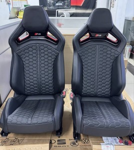 Siège de course en cuir rouge, siège baquet, siège de voiture sport personnalisé pour Audi A3 A4 A5 A6 A7 Q3 Q5 - Product Image 1